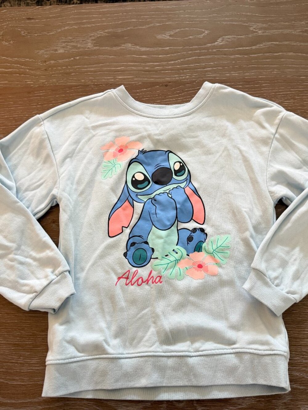 Girls Primark Disney Lilo and Stitch blue sweatshirt size 9-10 years